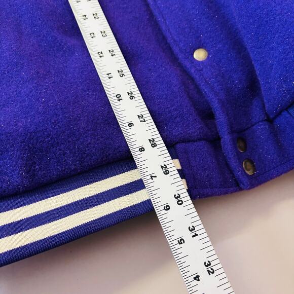 Vintage Minnesota Vikings Varsity Jacket XXL Men’s Logo Athletic Wool Leather - Picture 9 of 11